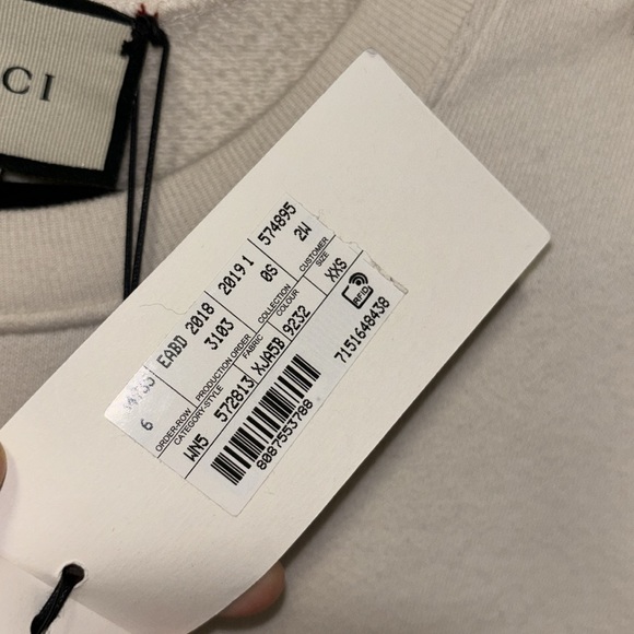 Gucci Women's Ivory Homme Pour Femme Sweatshirt oversized - Picture 8 of 11